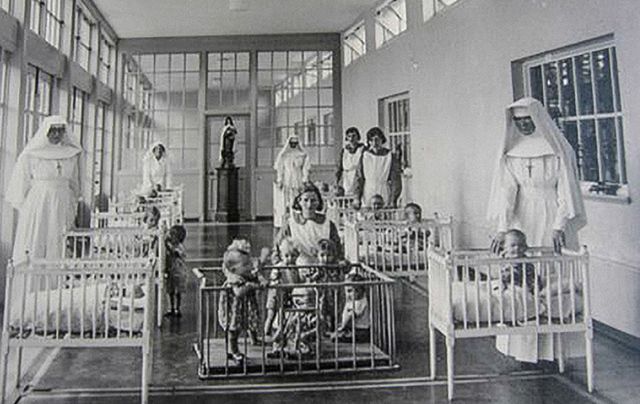 Nuns, mothers and babies at the Bon Secour Home in Tuam.