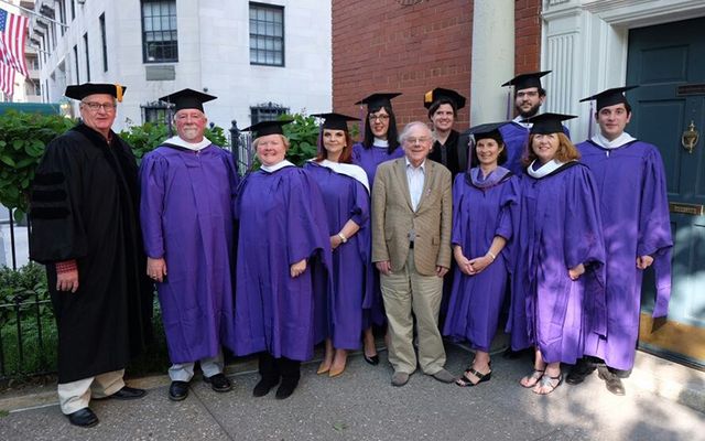 Graduates of the Glucksman Ireland House NYU class of 2016 with Professor Joe Lee. 