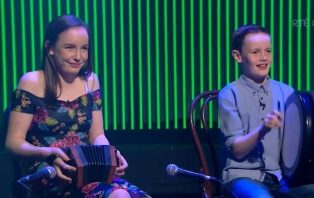 Aoife and Sean Maguire giving it socks on RTE\'s Ray D\'Arcy Show in 2016