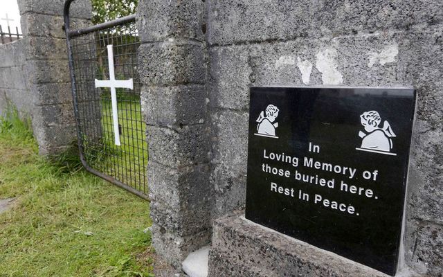 Memorial plaque to the children who died in the Tuam mother and baby home. 