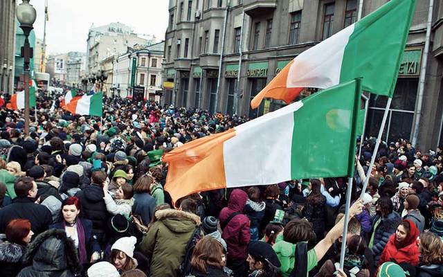 St Patrick's Day parade in Moscow on March 17, 2012.