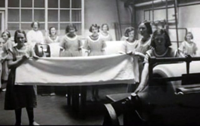 Inside a Magdelene Laundry. Irish women at the time were told to pray: "Tell him I am a poor ignorant creature, full of nothing but sin and misery."