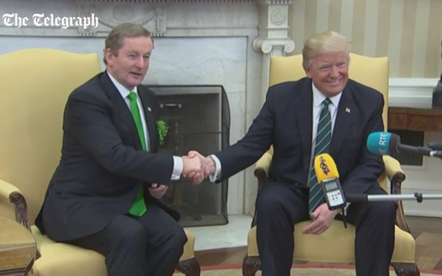 Trump is famous for his aggressive, extended handshakes. How do you think the Irish leader did? 