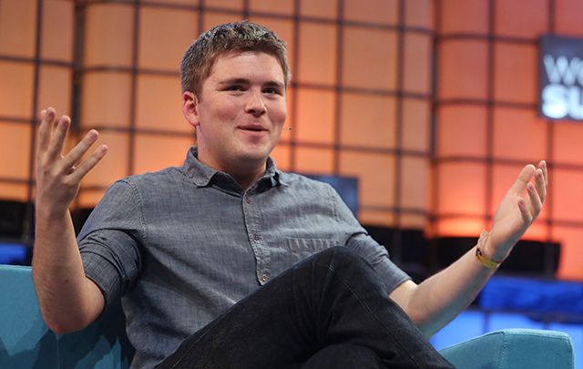 Pictured is the co-founder of Stripe, John Collison, speaking at the Web Summit in the RDS in Dublin in 2015. 