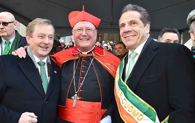 Taoiseach Enda Kenny, Cardinal Timothy Dolan and Governor Cuomo at the St. Patrick’s Day parade. 
