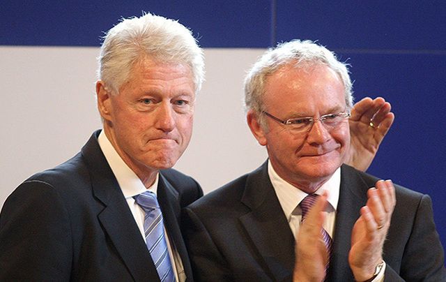Former president Bill Clinton and Martin McGuinness.