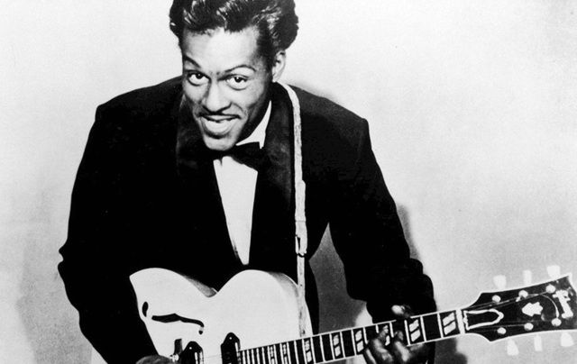 Rock n\' roll legend Chuck Berry photographed in 1957.