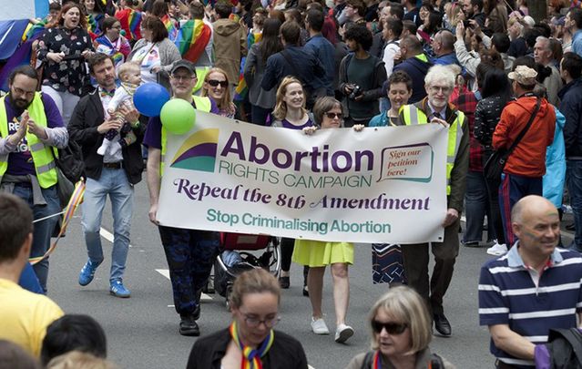 Abortion Rights Campaign march in Dublin city center.