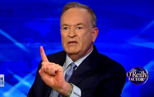 Still of Bill O\'Reilly on his Fox News show, \"The O\'Reilly Factor\".