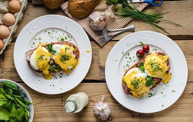 Delicious eggs benedict.