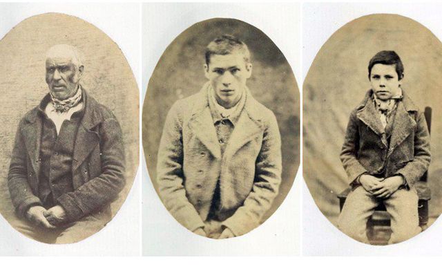 Three unnamed inmates of Mountjoy Prison Dublin in 1857.