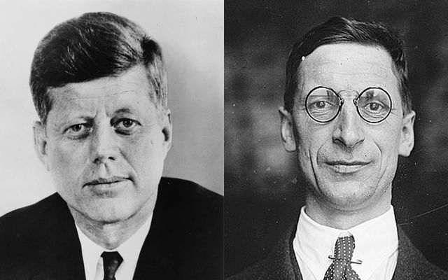 John F. Kennedy and Eamon de Valera. 