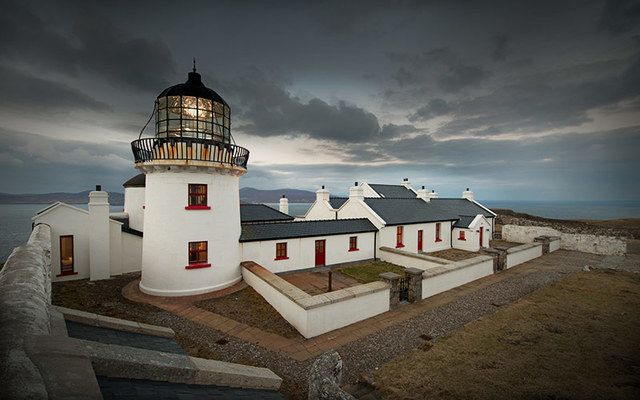 Clare Island Lighthouse as night falls. 