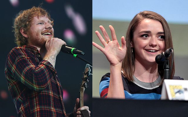 English singer Ed Sheeran and Game of Thrones actress Maisie Williams. 
