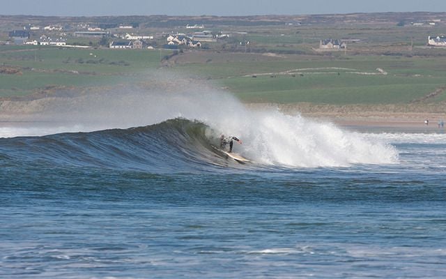 A surfer off the Irish coast.