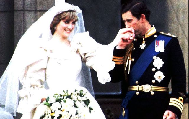 Princess Diana and Prince Charles on their wedding day. 