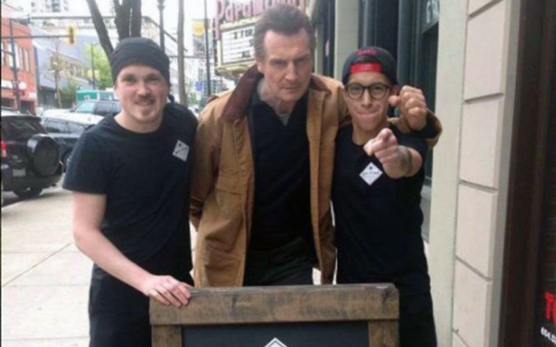 Liam Neeson is “Taken” by invite from sandwich shop