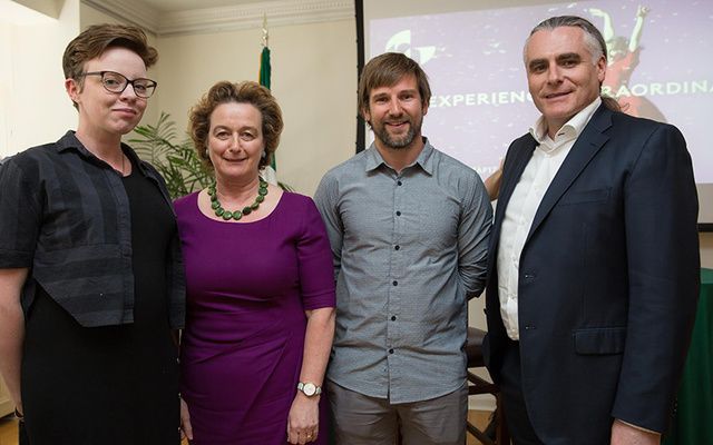 Author Belinda McKeon, Consul-General Barbara Jones, Gavan Hennigan, and Paul Fahy, Galway International Arts Festival’s Artistic Director.