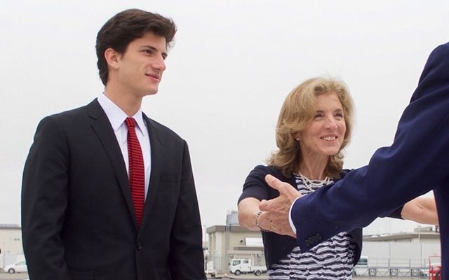 Jack Kennedy Schlossberg with his mother Caroline Kennedy. 