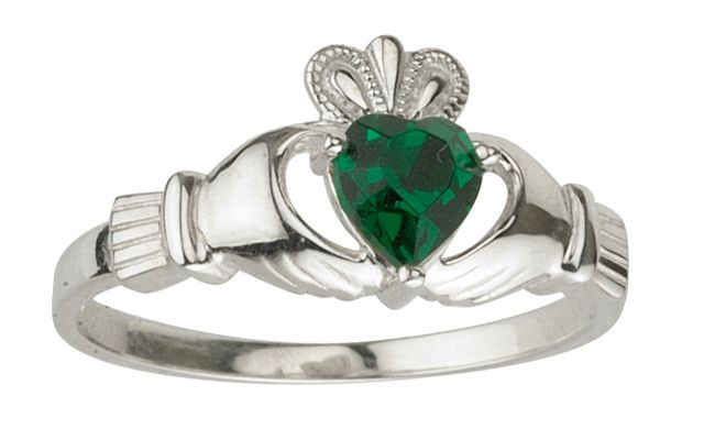 May Claddagh birthstone - emerald. 