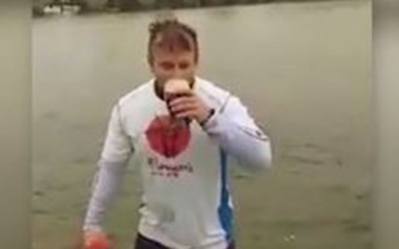 Man sips a pint of Guinness while somersaulting on a hoverboard (VIDEO)