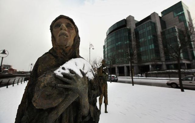 Irish Famine Memorial in Dublin. 