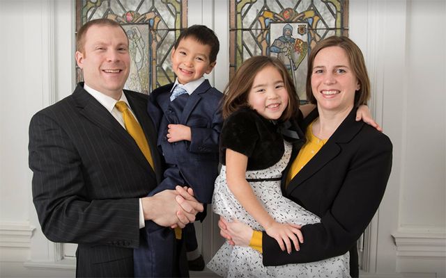 Mary McGinley, her husband Patrick Earley and their children Jack and Kristina.