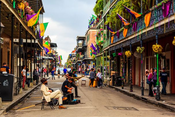 The world famous French Quarter in New Orleans