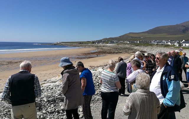 People are flocking to Dooagh Beach, on Achill Island, off Mayo.