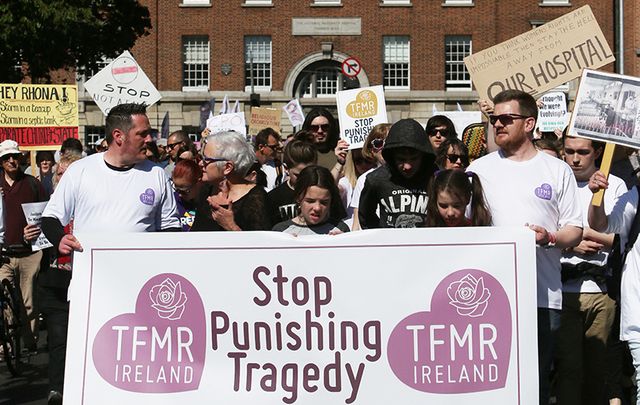 Thousands of people gathered in Dublin on Sunday to protest the new National Maternity Hospital going to the Sisters of Charity.  