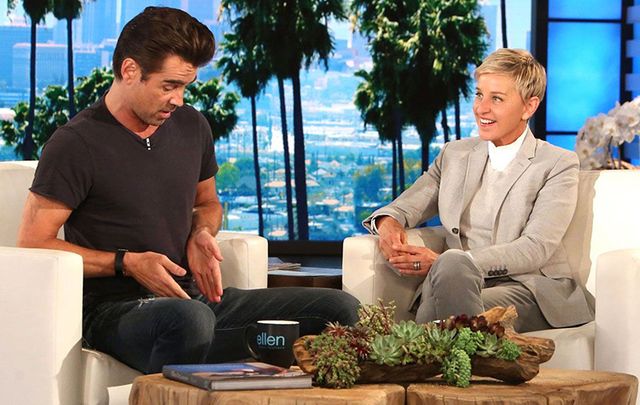 Colin Farrell and Ellen DeGeneres on Monday.