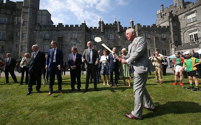 British Prince Charles plays hurling in Kilkenny. 