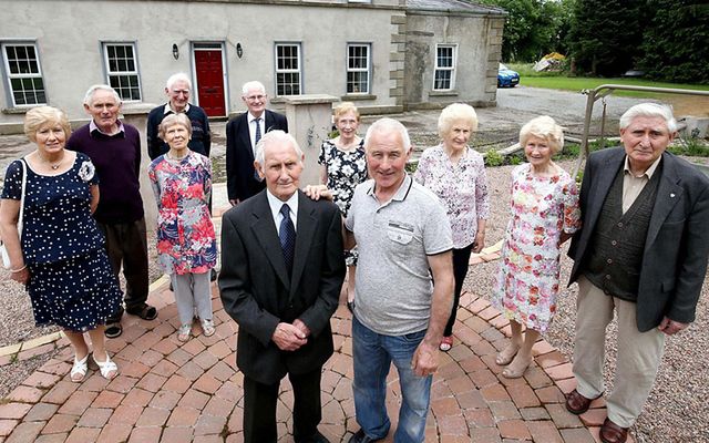 The Donnelly family with Paul Muldoon, the narrator of a BBC documentary made about the world\'s oldest family. 