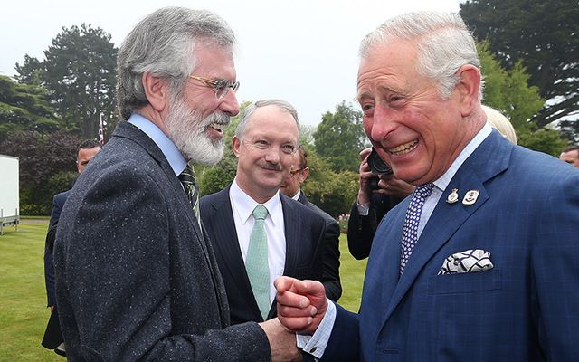 British Prince Charles meeting with Sinn Féin\'s President Gerry Adams in Glencairn. 