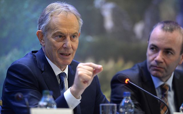 Tony Blair, Former British Prime Minister and Manfred Weber, Chairman, EPP Group pictured at the EPP conference in Druids Glen, Wicklow, Ireland on May 12, 2017. 