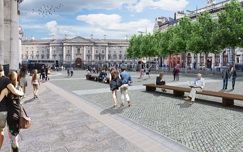 Quandary over Dublin city center pedestrian plaza