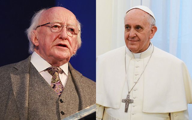 Irish President Michael D. Higgins and Pope Francis. 