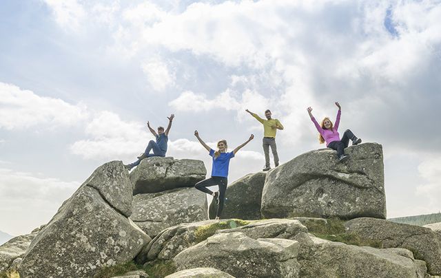 Enjoying the sun on Three Rock Mountain, in Dublin.