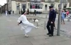 Nun plays fierce round of soccer with Irish cop (VIDEO)