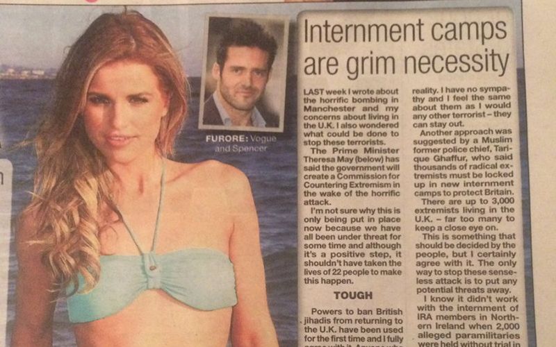 Irish model faces backlash after writing column calling for internment camps
