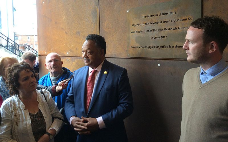 Rev. Jesse Jackson compares Martin McGuinness to Nelson Mandela in Free Derry speech