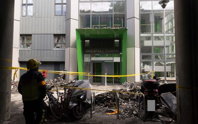 The ruins of Grenfell Tower. 