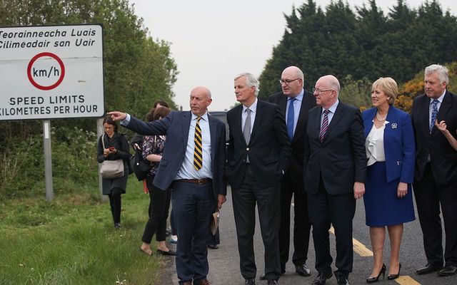 Peter Sheridan with Michel Barnier and officials from Northern Ireland and Ireland. 