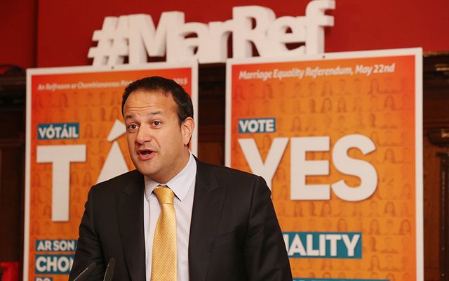 Leo Varadkar campaigning for a Yes vote before Ireland\'s Marriage Equality Referendum. 