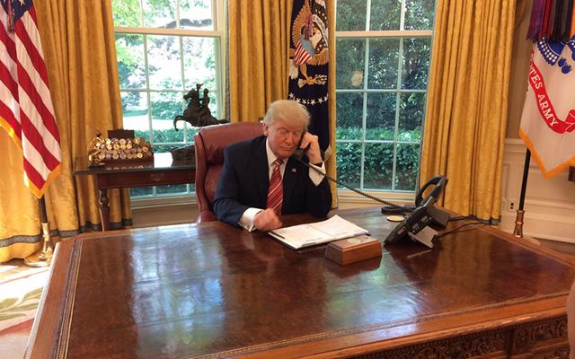 Trump made the unusual move of inviting journalists into the Oval Office as he called Leo Varadkar