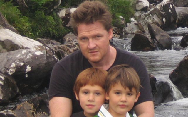 Donal Logue with his kids in Ireland. 