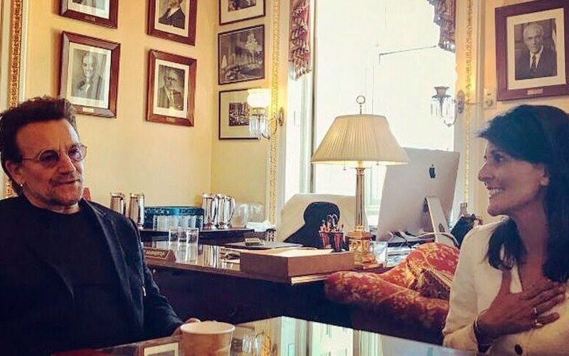 Bono goes to Capitol Hill to lobby for global anti-poverty initiatives