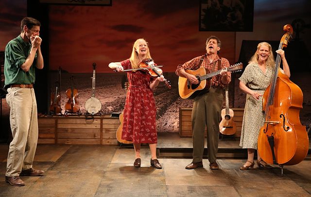 David M. Lutken, Megan Loomis, Andy Teirstein and Helen Jean Russell in Woody Sez.