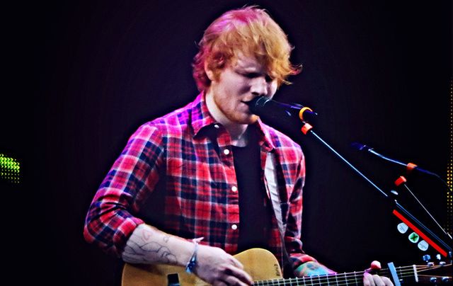 Ed Sheeran performing at the V Festival in Chelmsford.
