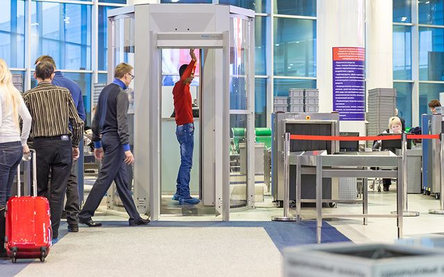 Airport security screening. 